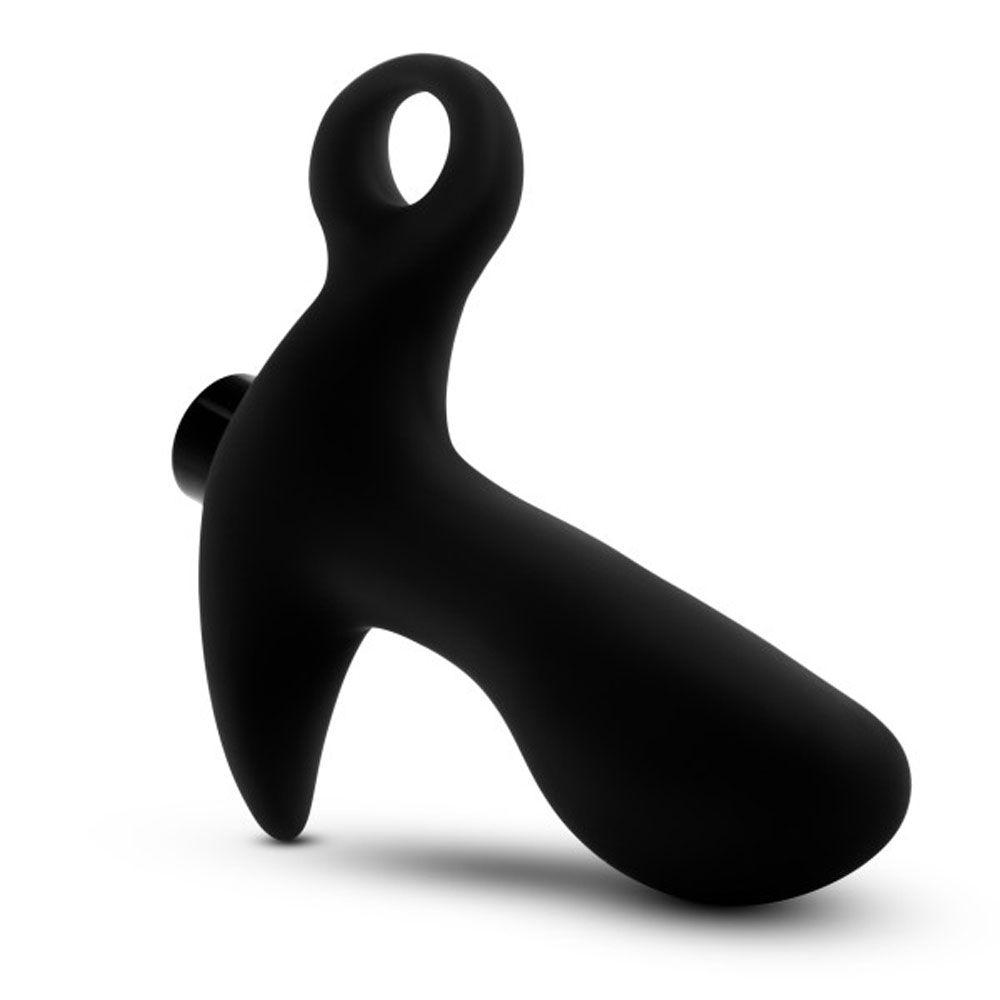 anal adventures   platinum silicone vibrating  prostate massager  black 